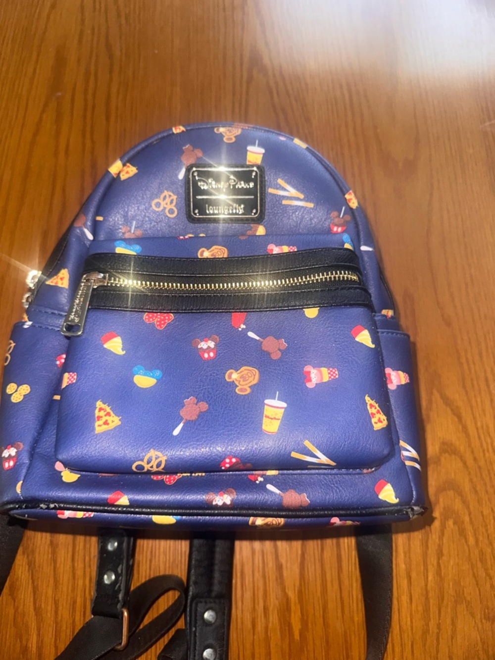 Loungefly Disney Parks Snacks Icons Navy Mini Backpack Used One Size Rare - Picture 3 of 15